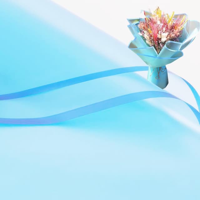 Angebot: 20 Stück hellblaue Bordüre, Blumen-Geschenkpapier 🌸🎁