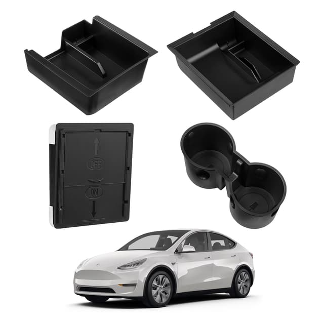 🚗🔝 CARERSTEN Zubehör für Tesla Model Y 2021–2023 Aufbewahrungsbox Set 🛍️