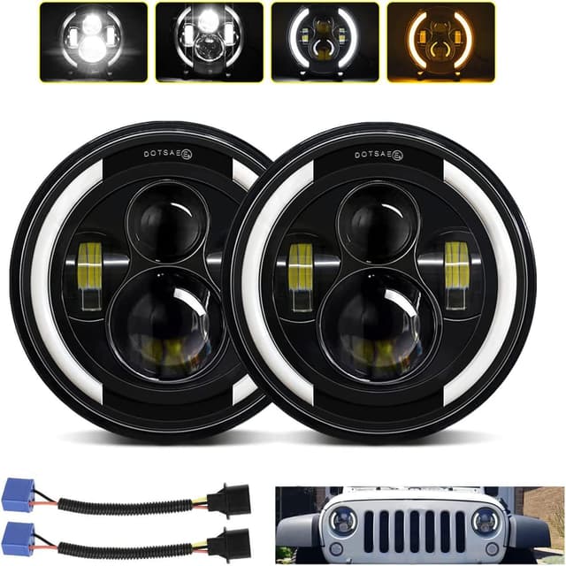 Kairiyard Paar 7 Zoll LED Scheinwerfer 100W 10000LM 4 Linsen 😎🚗