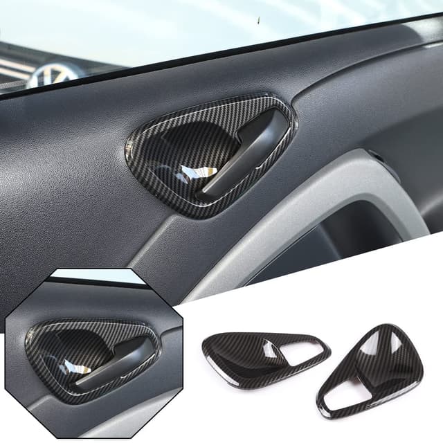 🚗🔧 DIYUCAR ABS Auto Innentürgriff Schüssel Dekorative Abdeckung Aufkleber für Mercedes-Benz Smart 451 Fortwo 2010-2015 Innenzubehör (Kohlefaser) Carbon Fiber