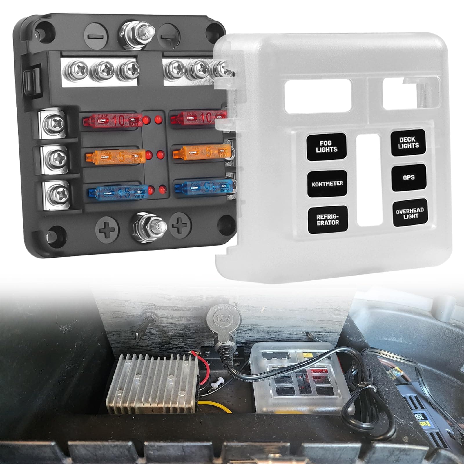 Chelhead 6 Fach Kfz Sicherungshalter Flachsicherung mit LED-Indikator 🚗💡