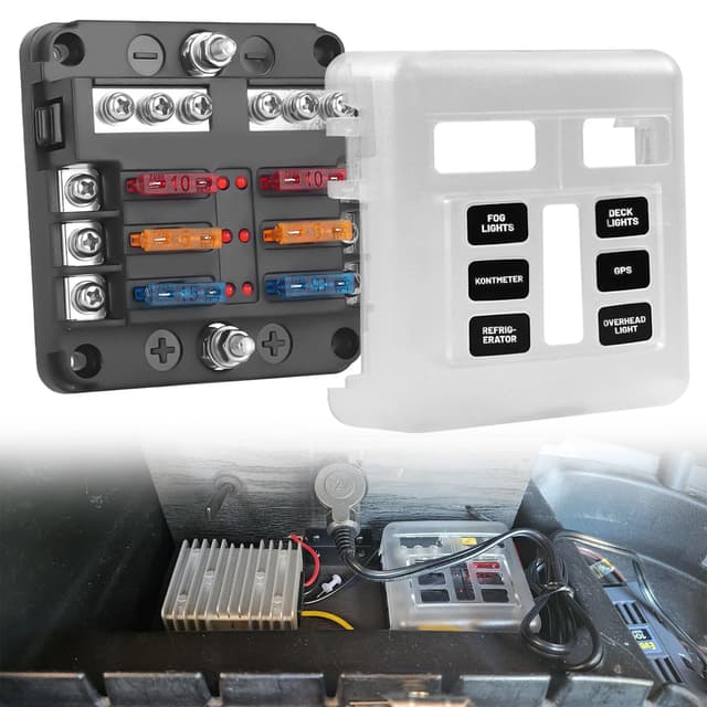 Chelhead 6 Fach Kfz Sicherungshalter Flachsicherung mit LED-Indikator 🚗💡