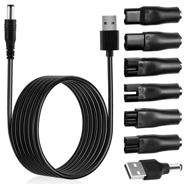 🔌 GlasFlength 5V Netzkabel Kabel 7 Stück USB Ersatz Rasierer Ladegerät Netzkabel USB Adapter Set