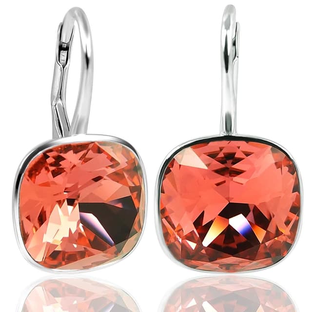 Nobel Silberohrringe 925 Sterling Silber Ohrhänger Padparadscha 😍🛍️