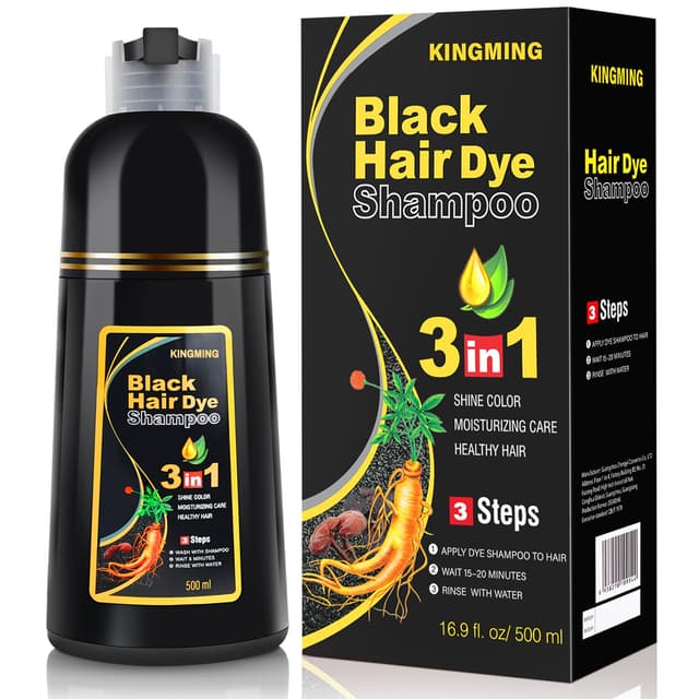 🖤🌟 Haarfarbe Schwarz Haarfärbeshampoo für Graues Haar 3-in-1 🌟🖤