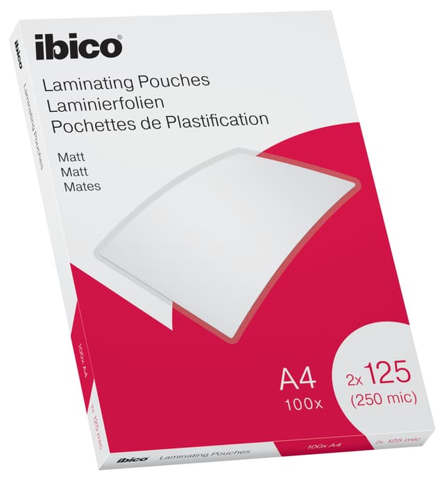 Ibico Laminierfolien A4 Matt 250 Mikron (2 x 125 mic), 100 Stück 🌟