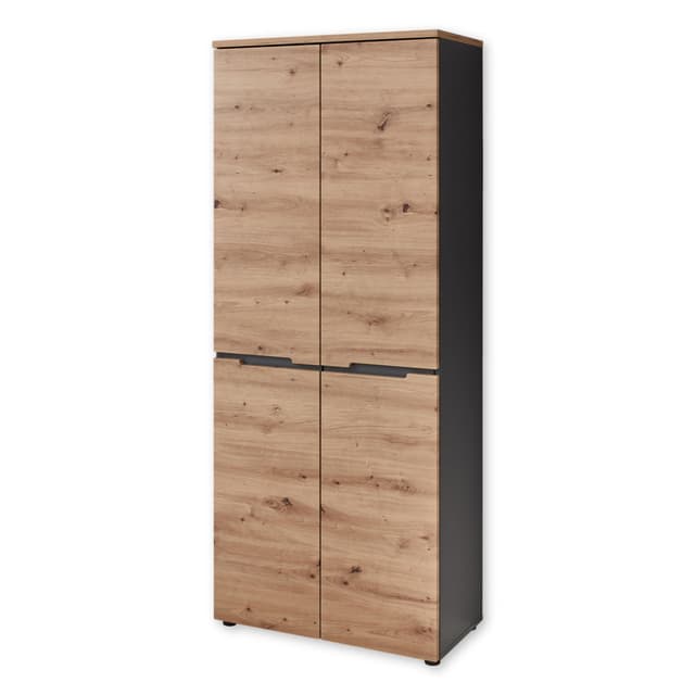 Memphis Schuhschrank hoch in Artisan Eiche Optik, Graphit 🌟 - Moderner Mehrzweckschrank mit viel Stauraum für Ihre Schuhe
