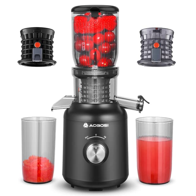 🍏🍊🥒 Entsafter-AOBOSI 250W Entsafter-Testsieger mit großem Einfüllschacht und 2 Filtern