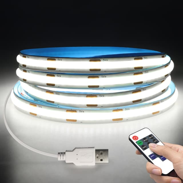 🔥 Super Angebot! Weiß 2M COB LED Streifen mit Fernbedienung Dimmer