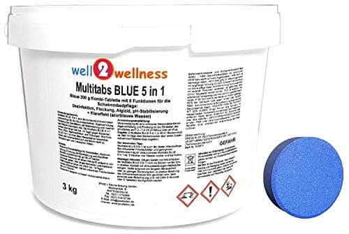 well2wellness Multitabs Blue 5in1 200g 3,0 kg 🌊💦 | Chlor Tabletten | Langsamlöslich