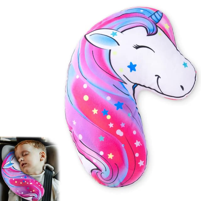 Beinou Gurtpolster Kinder Gurtkissen Autogurt Polster Einhorn Nackenstütze