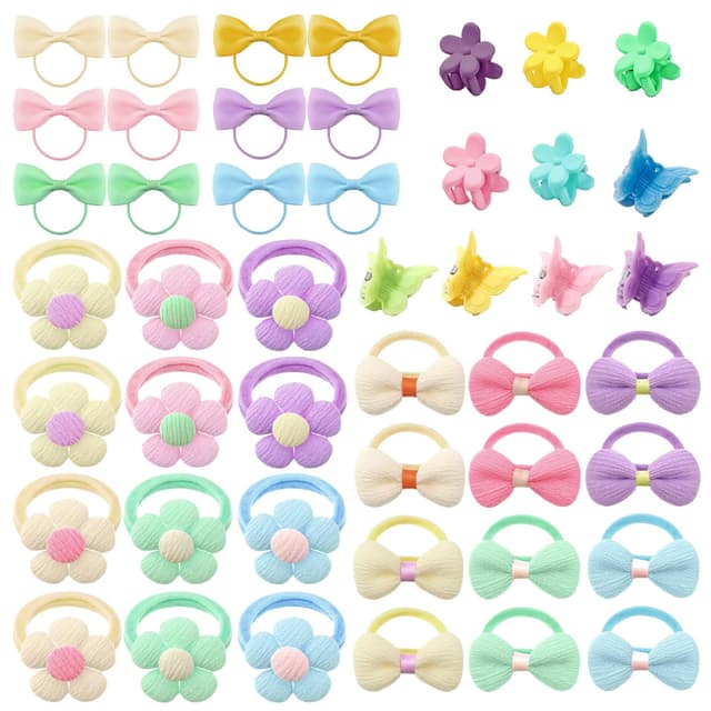 🎀 GlamRays 56 Stück Kinderhaarbänder Babyhaarklemmen 🌸