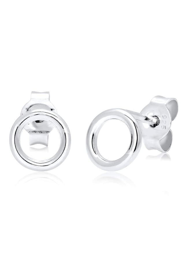 Elli Damen Ohrringe Basic Kreis Rund Geo Minimal in 925 Sterling Silber 🔘💎
