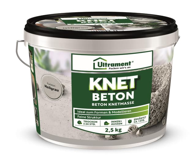🔥 Ultrament Knet-Beton Grau 2,5 kg 🔥 - Kreativbeton zum Formen und Modellieren