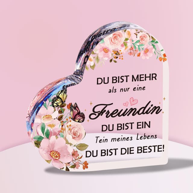 Keepelgant Geschenk Freundin 5,11 in * 5,11 in Herzförmiges Transparentes Ornament Mit Geschenkbox 🎁🌹