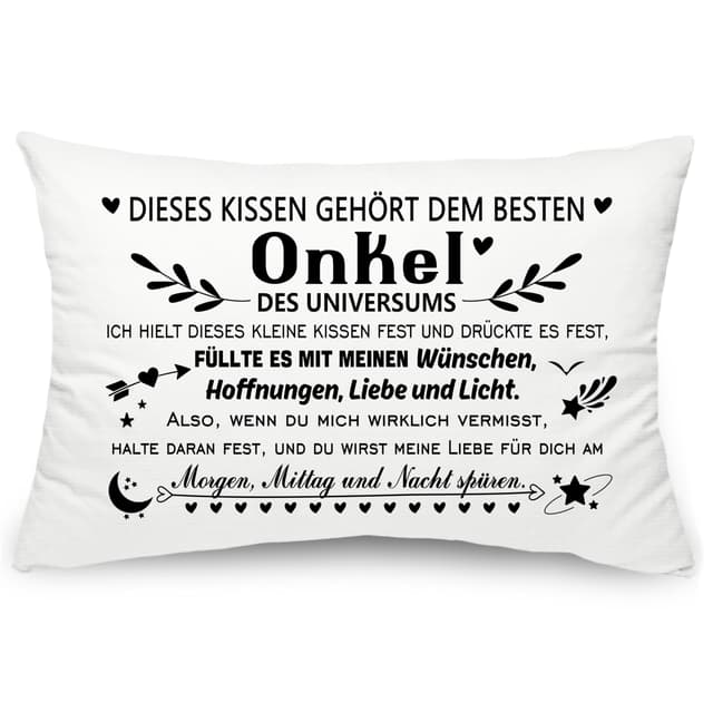 Personalisierte Onkel Geschenk Kopfkissenbezug ❤️🎁