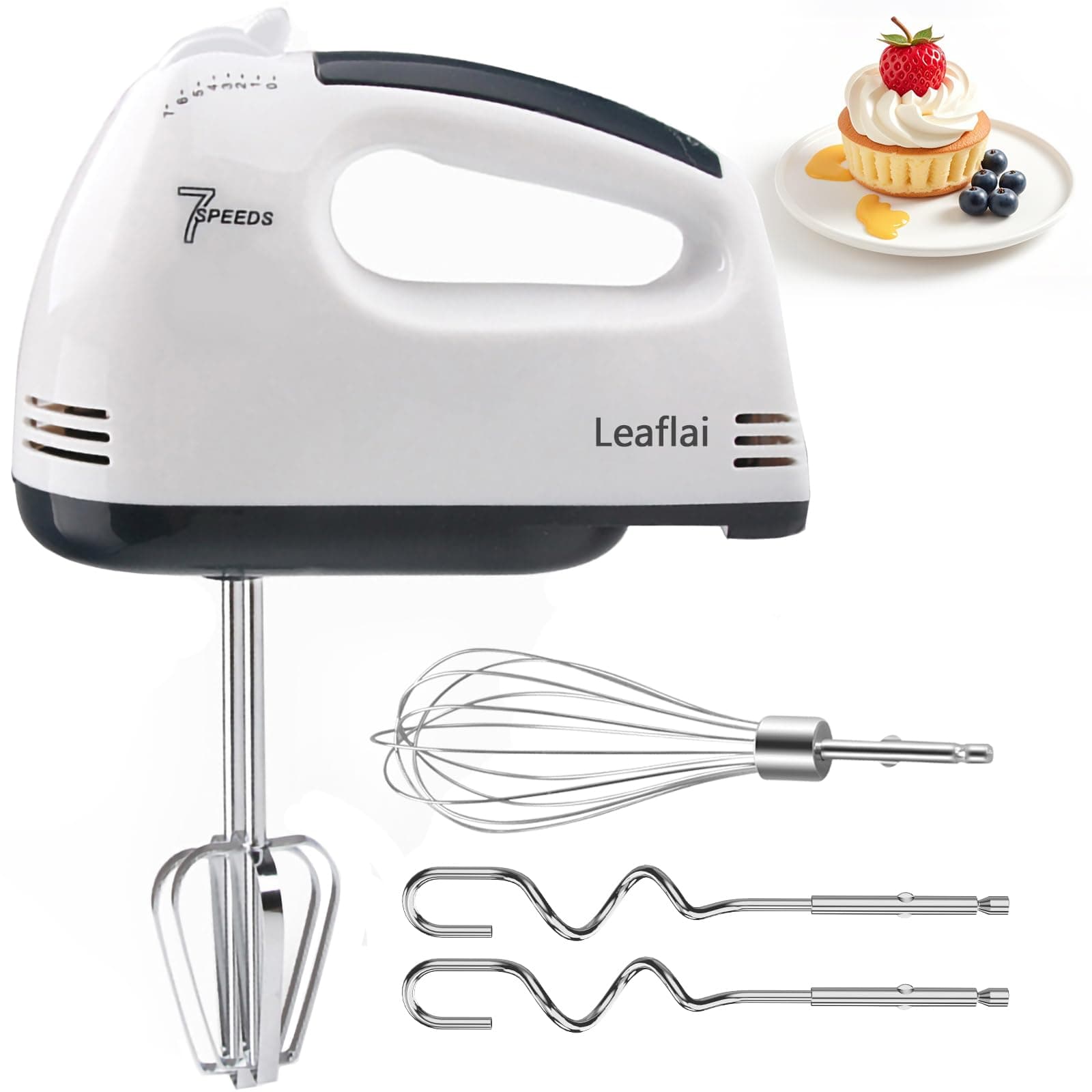 🌟 Handrührer Elektrisch-Handrührgerät, 7 Stufen Handmixer 🌟