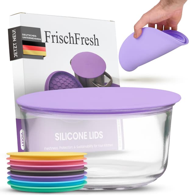 FRISCHFRESH®- Deckel | Frischhaltedeckel für Töpfe, Schüsseln, Pfannen | ∅20cm Violett