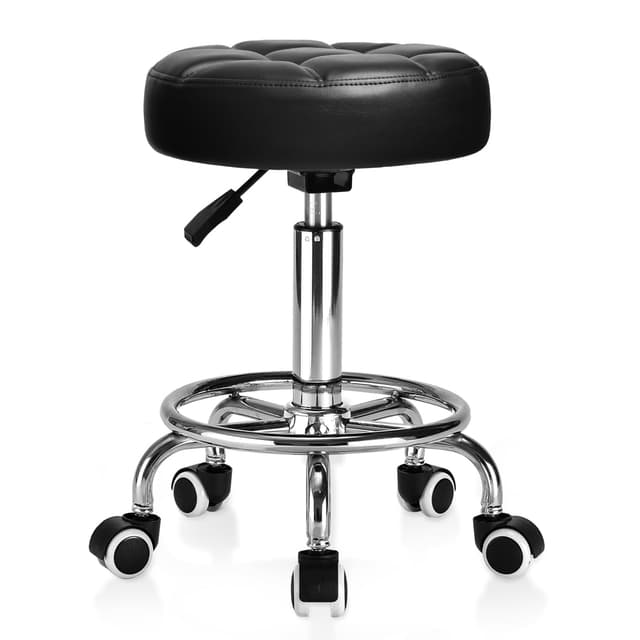 Rollhocker PU Leder Rund Gepolstert 🪑