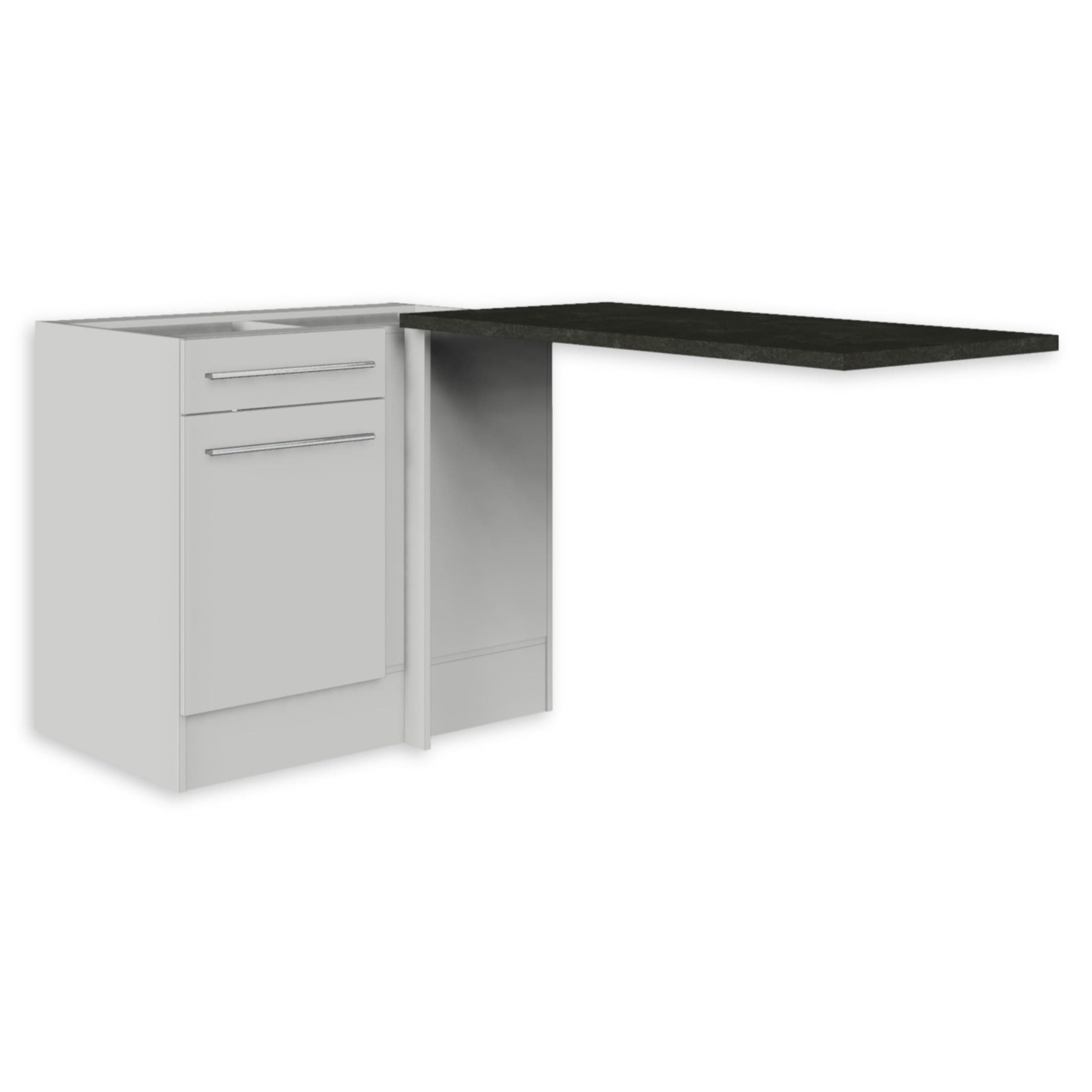 Jazz Moderner Eckschrank Küche in Weiß Hochglanz 😍 - Geräumiger Eck-Unterschrank mit viel Stauraum