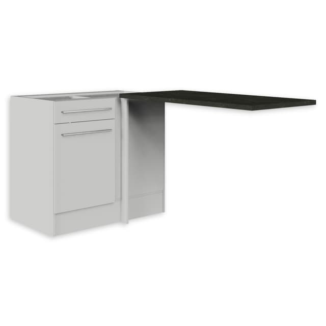 Jazz Moderner Eckschrank Küche in Weiß Hochglanz 😍 - Geräumiger Eck-Unterschrank mit viel Stauraum