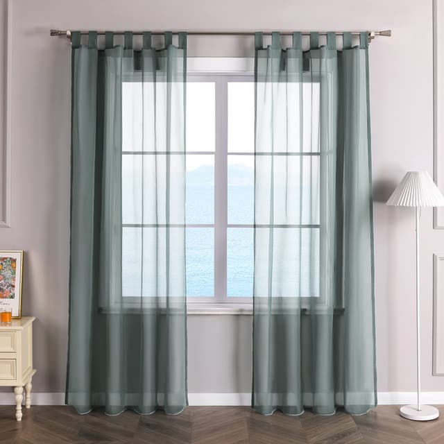 🌟 Große Ersparnis! Voile Gardinen in Grau 140x145cm - 11.89€