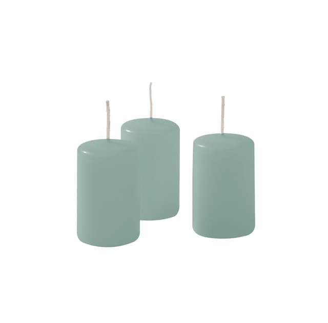 🕯️🎉 Tolles Angebot! 12 Stück Kerzen 4 cm Durchmesser - Grau Grün 🎉🕯️