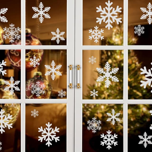 🎄 Naler 96 Schneeflocken Fensterbild Abnehmbare Fensterdeko 🌨️