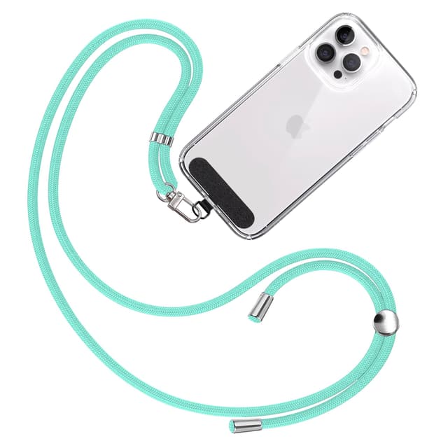 📱🔑 TBOC Handykette Schlüsselband [Grünes Wasser] | Umhänge Handykette Universal mit Pad [Schwarz]