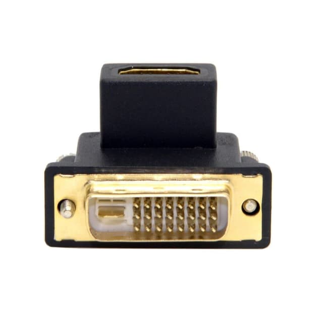 🔌 Chenyang HDMI zu DVI Adapter, DVI (24+1) Stecker auf HDMI Buchse 90 Grad nach oben abgewinkelt vergoldet bidirektionaler Adapter