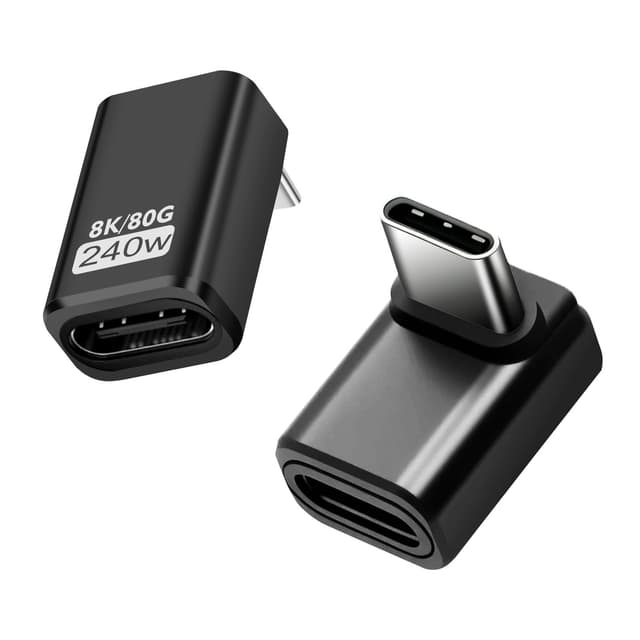 🔌🖥️ Puiseno 2 Stück USB-C Adapter | Unterstützt Thunderbolt 5 | 240W | 80Gbps | Schwarz