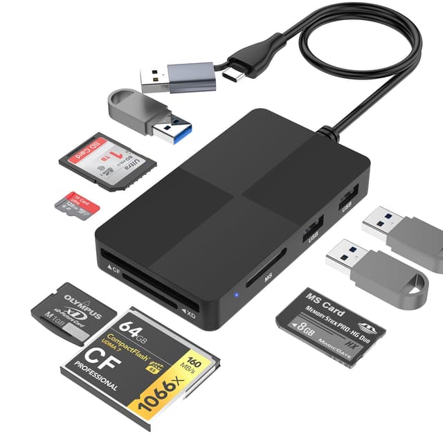 Rocketek USB C USB 3.0 Multi Kartenleser, 8 in 1 SD Kartenleser Hub Adapter 🚀