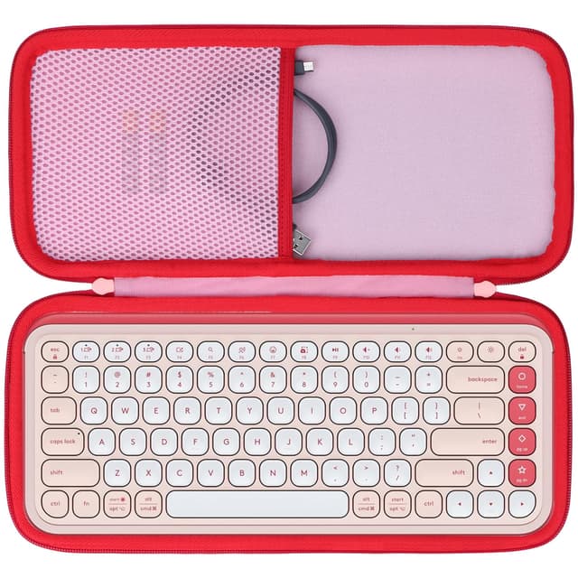 Lebakort Hart Schutz Hülle Etui für Logitech POP ICON Keys Tastatur (Rosa) 🌺🎹👜