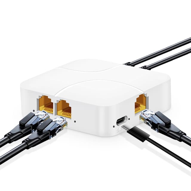 🚀 YuLinca Gigabit Ethernet Splitter 1 bis 4, 100/1000Mbps, Netzwerk Hub RJ45 LAN Splitter 🌐