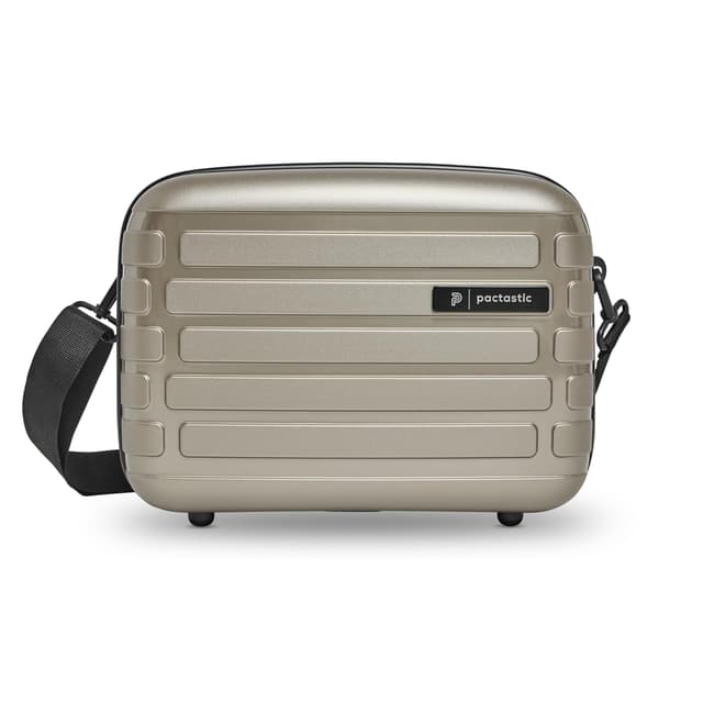 Pactastic Hartschalen Handgepäck Kosmetik-Koffer | Stabiles Beauty-Case mit Aufsteckfunktion | Champaign Metallic Beauty Case (34 cm) 🧳💄