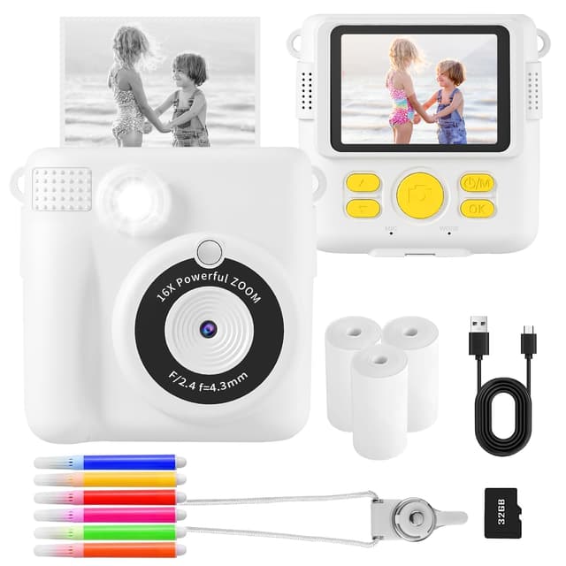 📸 AORILE Kinderkamera für Kinder | 1080P HD-Digitalkamera für Mädchen (Weiß)