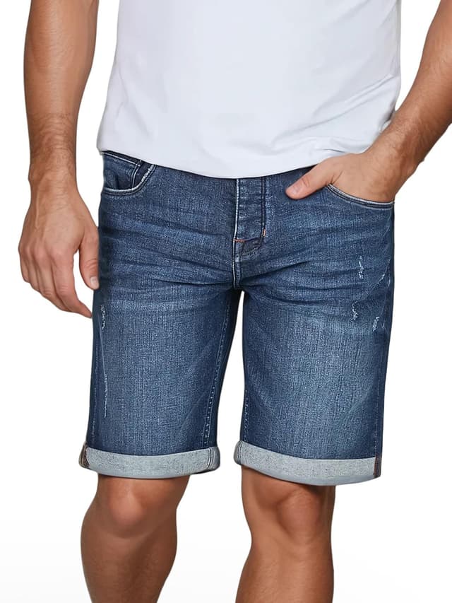 Riverso Jeans Shorts Herren Stretch Kurz Regular Fit RIVTom Kurze Hosen Bermuda Shorts Sommer Denim Einfarbig Schwarz Grau Blau 30 31 32 33 34 36 38 40 42 44 46 40 Dark Blue Denim (D250) 🌞