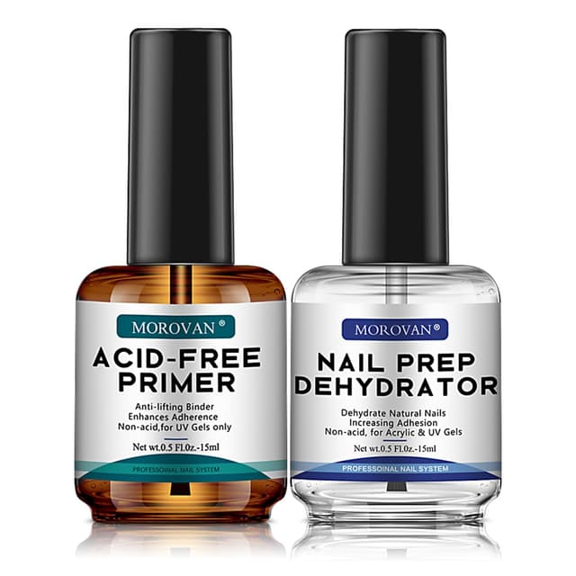 Morovan Primer für Gelnägel - 15ml Nail Primer und Dehydrator Set