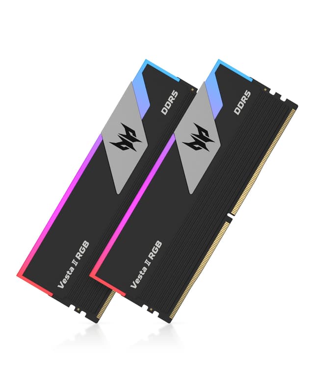 Acer Predator Vesta II DDR5 RGB RAM 32GB (16GBx2) 6000MHz CL36 - Intel XMP 3.0 & AMD Expo - Schwarz