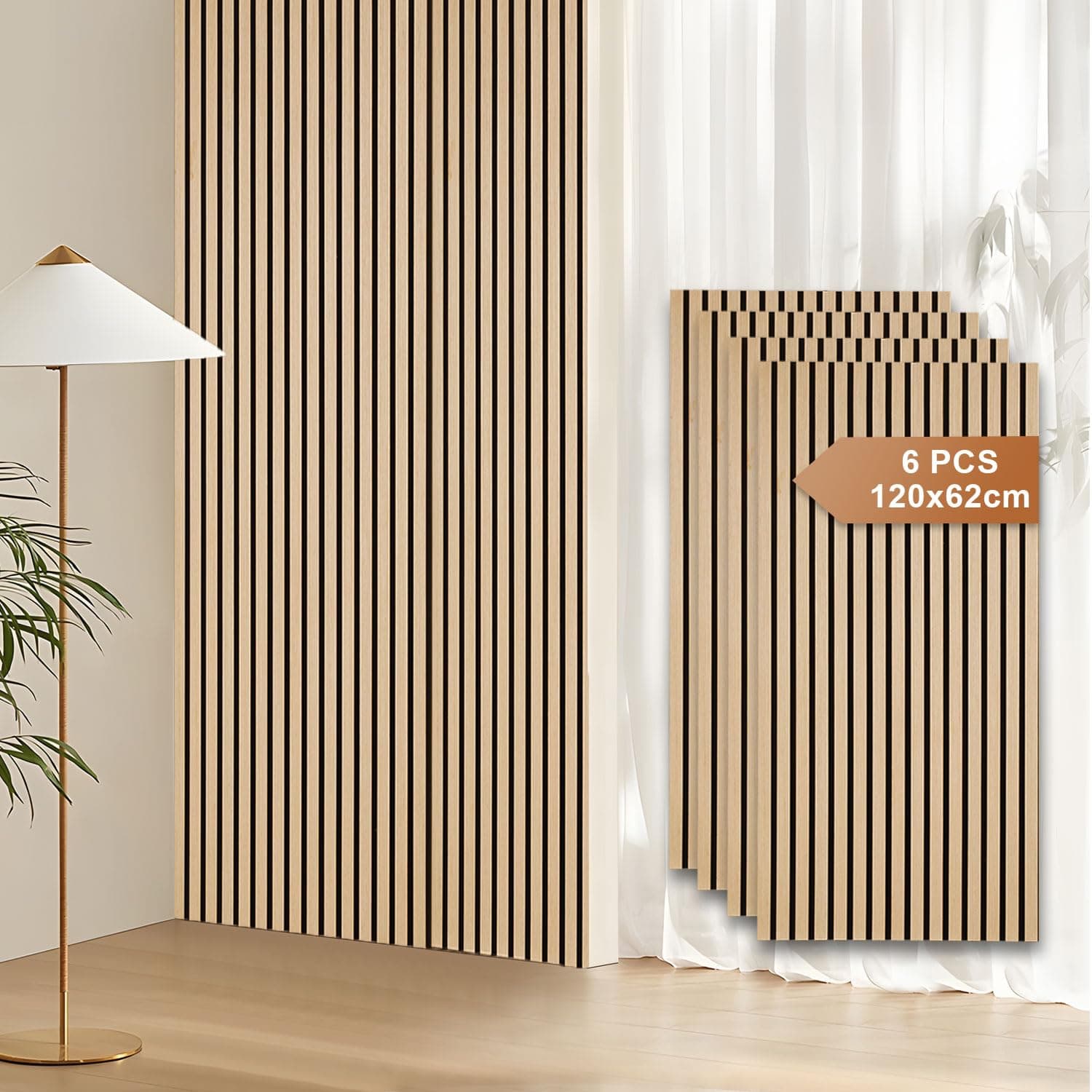 Fiqops 6X Akustikpaneele Holz 120x60cm 🎨🏠