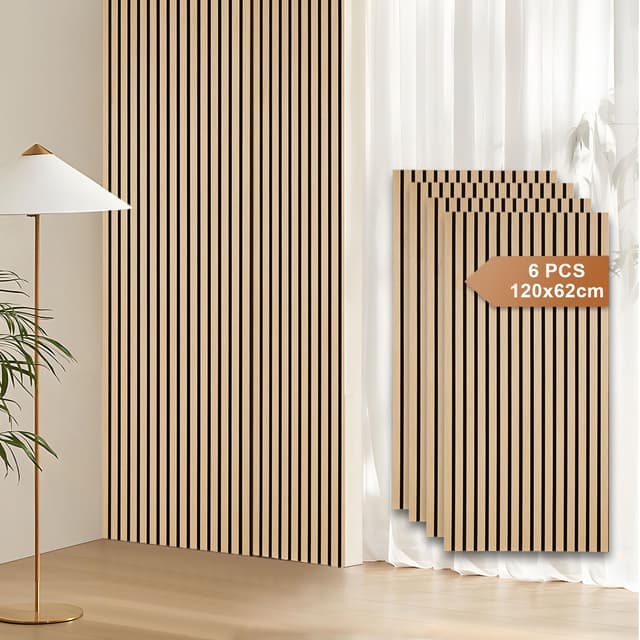 Fiqops 6X Akustikpaneele Holz 120x60cm 🎨🏠