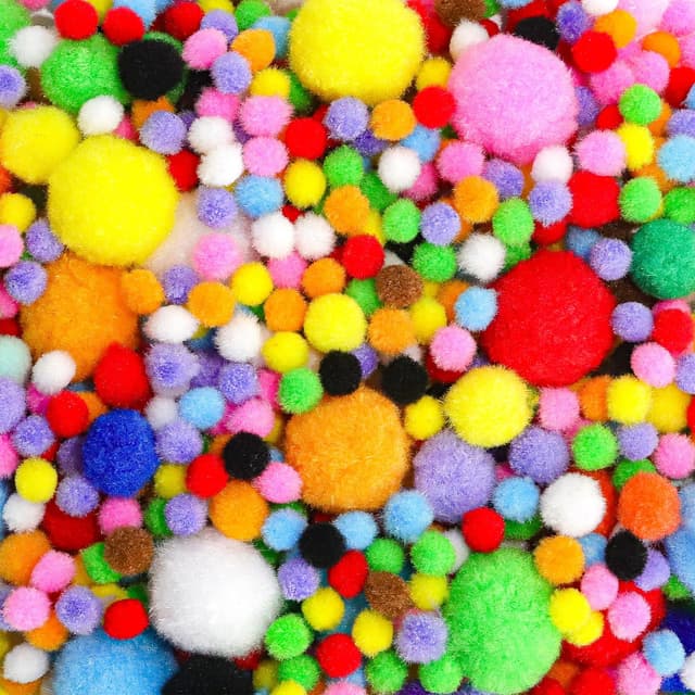 🎨 Demarsen Pompons zum Basteln 1000 Stück 1-3cm Mini Pompons Filzkugeln Bunt für Lustige DIY Kreative Handwerk