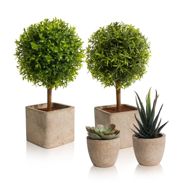 YVONNEYI 4 Stück Kunstpflanze 25.5/14.6 cm 🌿🌵