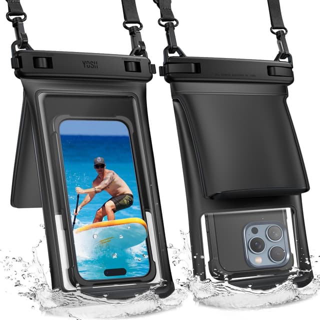 YOSH Wasserdichte Handyhülle [3D Doppelte Taschen] 7,5 Zoll IPX8 Wasserfeste Handytasche 📱