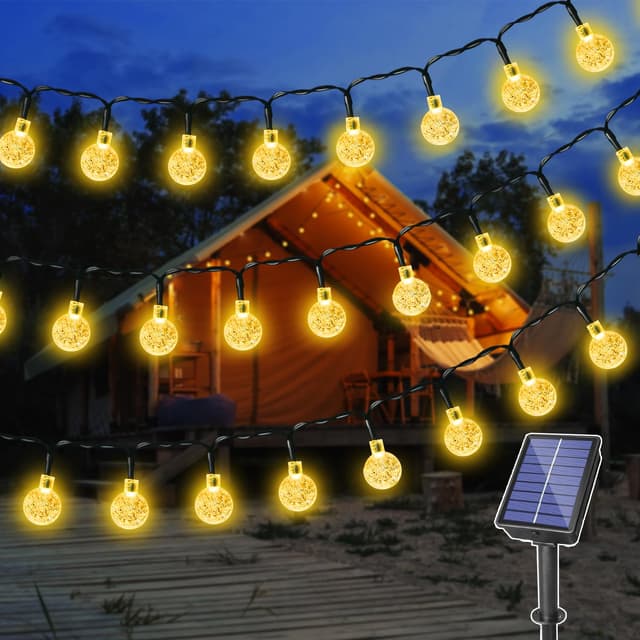 🌞 Ollny Solar Lichterkette Aussen 12M 100 LED IP65 wasserdicht