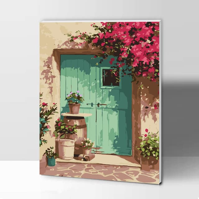 Gifmore Malen nach Zahlen Erwachsene mit Rahmen 🎨 DIY Paint by Numbers Kit - 30x40 cm Tür Door Framed
