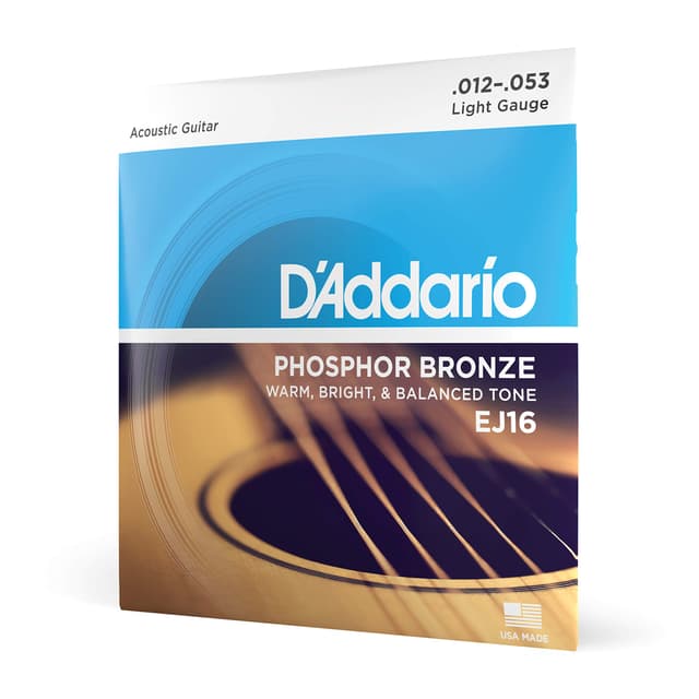 🎸 D'Addario EJ16 Phosphorbronze-Saiten für Akustikgitarren, Light, 12-53 Light, 12-53 1-Pack - Angebot!