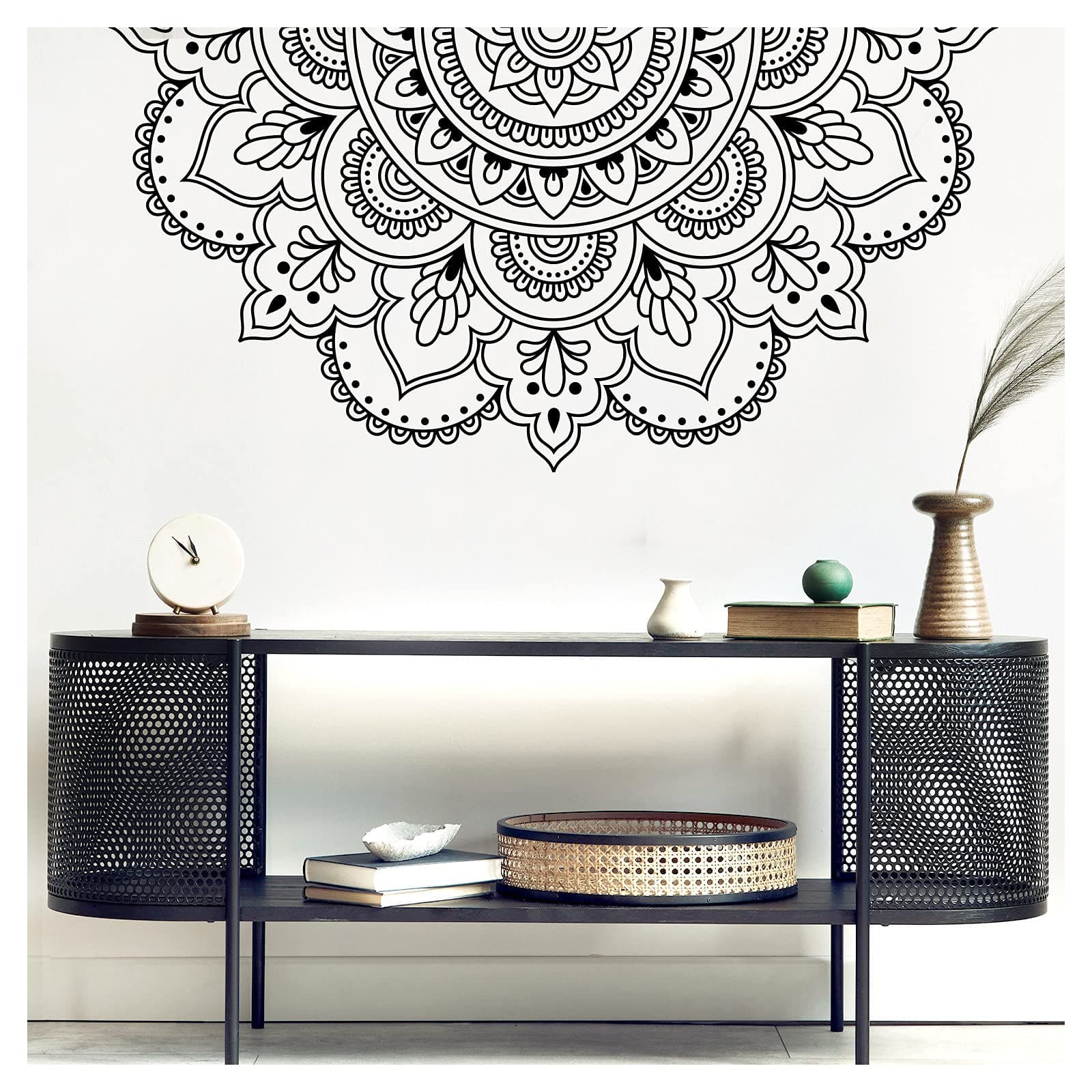 Grandora Wandtattoo Mandala I Schwarz - Wandsticker Boho Style