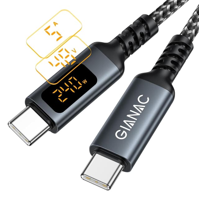 GIANAC 240W USB C auf USB C Kabel [2M] mit LED Display 📱🔋