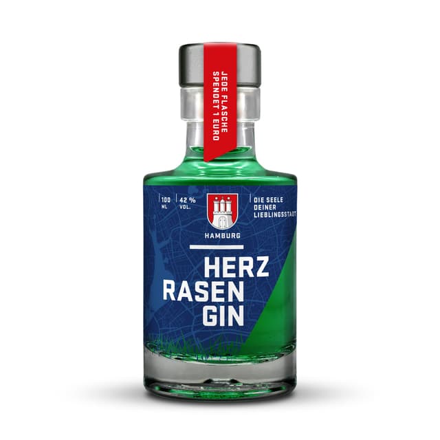 HERZRASEN GIN Hamburg Edition | Premium Dry Gin 42% Vol. 🍸 | Grüner Gin mit Hamburger Rasen